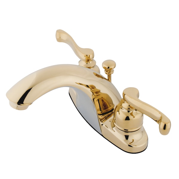 4" Centerset Bathroom Faucet, Polished Brass